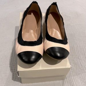 Banana Republic Aida ivory blush & black ballet flats
